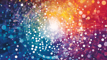 Poster - cosmic swirl: an abstract watercolor painting, radiating vibrant colors and glowing light, reminisce