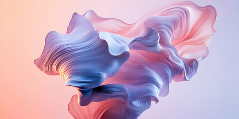 Fototapete - Abstract Fluid Forms: An ethereal swirl of pastel hues, creating a captivating and dynamic abstract composition.  The soft, flowing forms evoke a sense of movement and serenity.