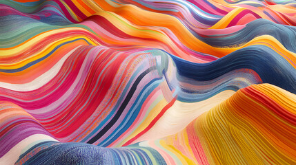 Poster - abstract rainbow waves: a mesmerizing abstract composition features a symphony of colorful waves, sw