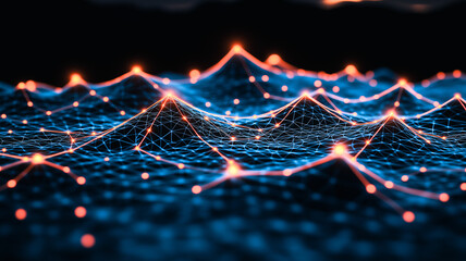Poster - Digital Landscape: Abstract Network Connection 