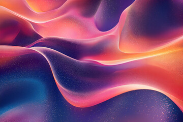 Poster - Abstract Cosmic Waves: Vibrant, swirling abstract waves of orange, pink and blue create a mesmerizing cosmic dreamscape, perfect for use as a background or abstract design.
