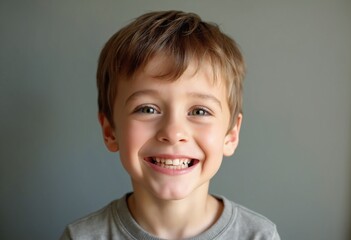 Cute happy young boy with a lovely smile