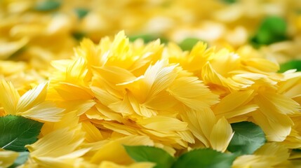 Wall Mural - Radiant yellow flowers in full bloom amidst lush green foliage vibrant