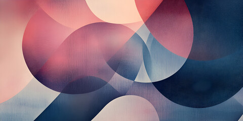 Poster - abstract circles in soft hues: a mesmerizing blend of soft pink, blue, and gray circles overlap and 