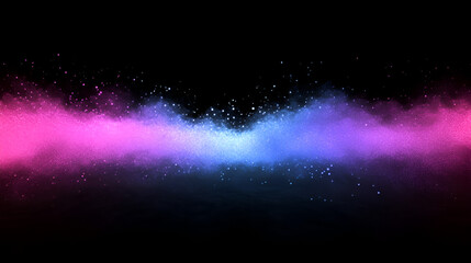 Poster - cosmic dance of pink and blue: abstract art featuring a vibrant explosion of pink and blue powder ag