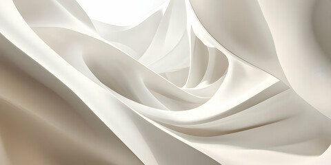 Poster - creamy silk swirls: an abstract image featuring the elegant folds and textures of luxurious, off-whi