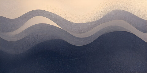 Poster - Abstract Waves in Blue and Beige Tones: A calming and mesmerizing abstract background with layers of soft blue and beige waves, evoking a sense of tranquility and depth.  