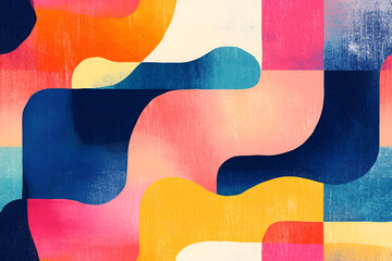 Poster - abstract geometric pattern: a vibrant and captivating abstract pattern featuring bold, curved shapes