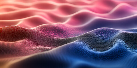 Poster - Abstract Waves of Data: A mesmerizing digital landscape of flowing, colorful waves evokes a sense of technological innovation and dynamic data visualization.  