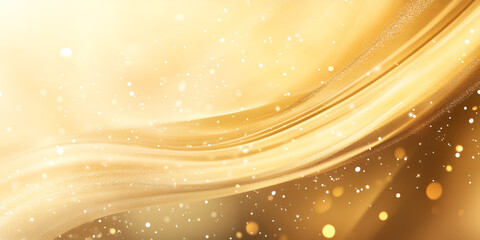 Wall Mural - Golden Waves of Luxury: Abstract background with elegant, flowing gold fabric and shimmering particles. Perfect for luxury brands, elegant designs, and celebratory occasions.