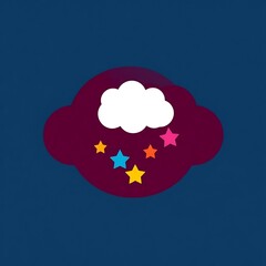 dreamy cloud with stars: a whimsical illustration of a fluffy white cloud surrounded by colorful sta