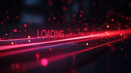 Aufkleber - Loading bar with red lines on a minimalist technology background, 