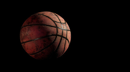 Basketball on a black background