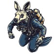 © Indri - A kangaroo in a diving suit, ready to explore underwater.
