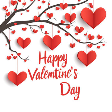 Happy Valentines Day Tree Love haert card