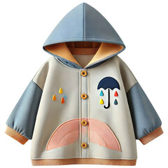 Kids raincoat isolated on transparent background