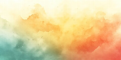 Poster - Abstract Soft Watercolor Background in Warm Yellow and Orange Hues with Chaotic Blending of Colors for Creative Projects