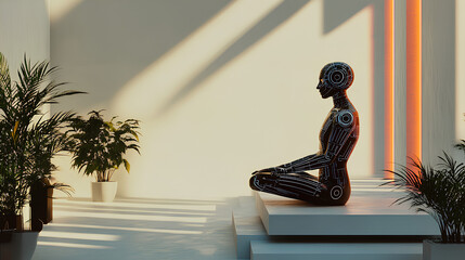 Fototapete - A futuristic digital silhouette of artificial intelligence