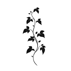 Wall Mural - A stylized black vine with leaves.