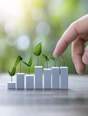 Poster - A startup founder pointing at a projected company growth stage analysis chart
