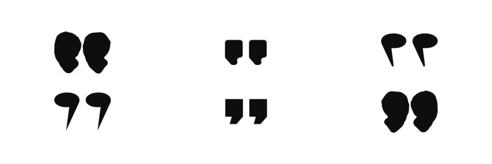 Poster - Quotes, quotation marks black isolated vector icon set. 