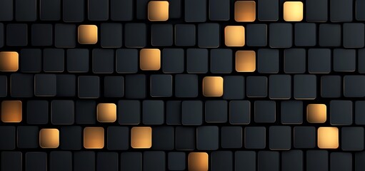 Poster - An abstract pattern of illuminated and dark squares, creating a visually striking mosaic effect. Perfect for backgrounds, design projects, or digital artwork.