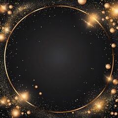 Poster - A stunning abstract background featuring a dark canvas adorned with shimmering gold lights and sparkles, perfect for creating elegant designs, invitations, or holiday cards.
