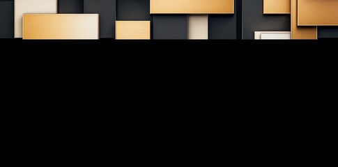 Poster - A modern abstract background featuring geometric shapes and patterns in shades of black and gold. Ideal for use in digital art, websites, and graphic design projects.