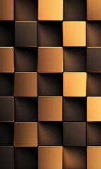 Poster - This image features a beautiful abstract pattern of golden and black squares, creating a visually striking and modern design ideal for backgrounds and graphic projects.