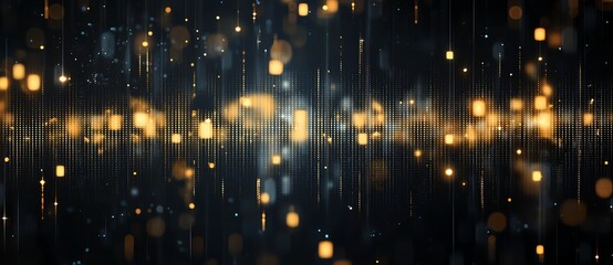 Poster - A stunning visual of shimmering lights against a dark background, creating an ethereal atmosphere. Perfect for backgrounds, digital art, and creative projects.