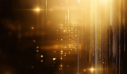 Poster - A stunning abstract background showcasing golden light beams and shimmering particles. Ideal for design projects, digital media, or any creative visual expression.