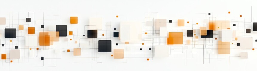 Poster - Abstract geometric shapes create a modern visual. Featuring squares in earthy tones, it embodies contemporary design, ideal for backgrounds and digital projects.
