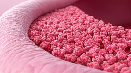 Poster - Microscope View of Colorful Cellular Structure with Pink Cells