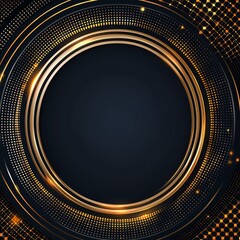 Poster - A stunning abstract design featuring elegant circular patterns and golden elements on a dark background, perfect for modern art, digital projects, and visual presentations.