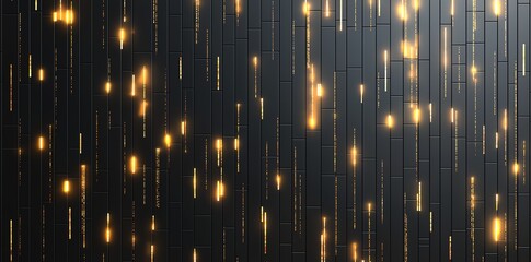 Poster - A stunning black and gold background featuring shimmering lights that create a sense of depth and elegance, perfect for modern designs, presentations, or artistic projects.