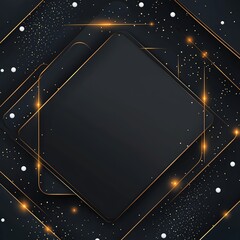 Poster - A stunning abstract graphic featuring a dark background adorned with golden lines and sparkling elements, perfect for use in modern design projects and digital media.
