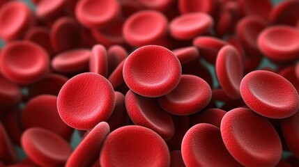 Aufkleber - Close-up View of Red Blood Cells in a Microscopic Perspective