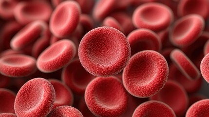 Poster - Red Blood Cells Under Microscope Detailed Visualization Of Biology
