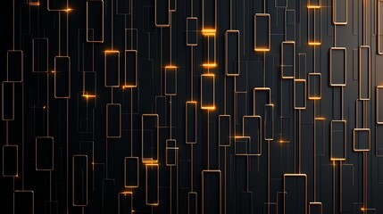 Poster - A modern abstract design featuring rectangles with glowing edges on a dark background, ideal for digital projects, wallpapers, and creative applications.
