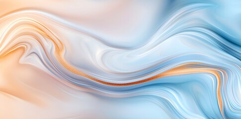 Poster - Abstract wavy background with soft hues of blue and orange, creating a soothing and harmonious visual effect. Perfect for design projects, wallpapers, and artistic presentations.