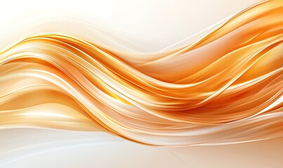 Poster - A dynamic and fluid abstract composition featuring smooth orange waves that blend seamlessly, creating a sense of movement and warmth. Ideal for background graphics and designs.