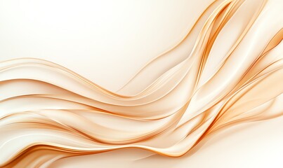 Poster - A smooth flow of soft orange and cream waves creates an elegant, modern texture. Ideal for backgrounds, designs, and creative projects needing a warm, inviting touch.