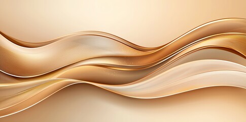Poster - An elegant abstract background featuring smooth, flowing lines in warm tones of beige and brown