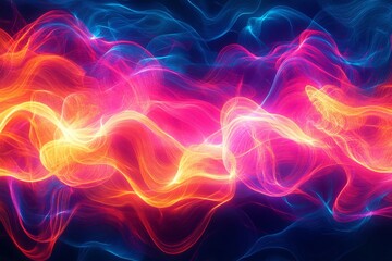 Wall Mural - Neon lines, graphic and background illustration. Wallpaper, futuristic and electrifying designs for digital art, creativity