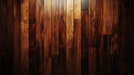 Poster - This image presents a close-up view of a wooden wall featuring vertical stripes, highlighting the natural textures and grain patterns ideal for interior design projects.