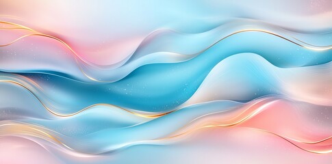 Poster - A vibrant abstract background featuring flowing waves of soft colors. Ideal for use in designs requiring an elegant and modern touch, inspiring creativity and calmness.