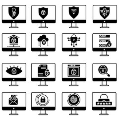 Fototapete - Password icon vector set. protection illustration sign collection. security symbol or logo.