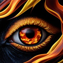 Wall Mural - flaming eye