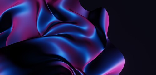 Poster - abstract blue background curved pattern in design 3d render