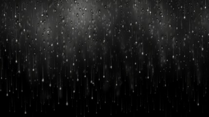 Poster - Isolated Raindrops Falling Against a Dark Background Creating a Dramatic Atmosphere for Background or Design Use